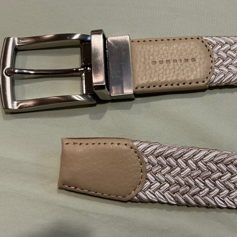 Dunning Golf Men's Tyrone Wool Tan Stretch Belt Size 38